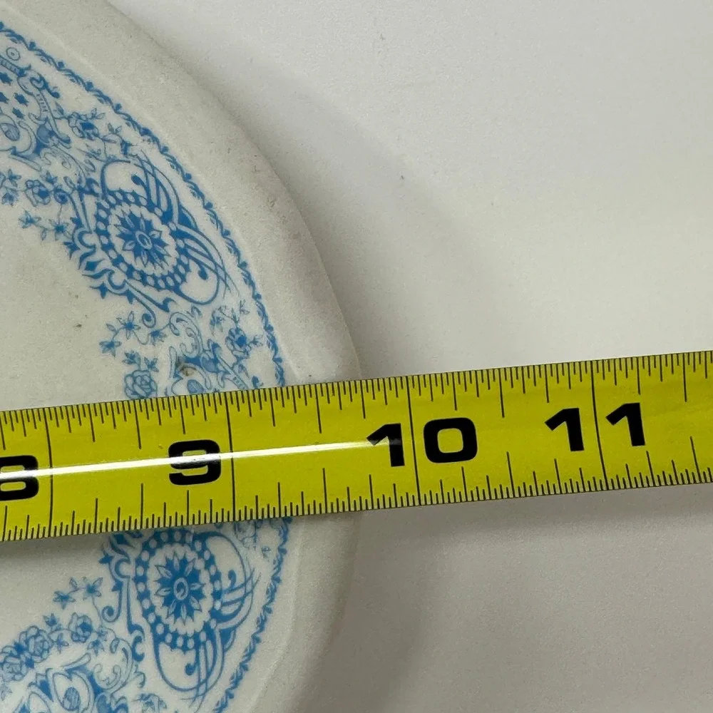 Vintage Shenango China Anchor Hocking Blue Filigree Oval Platter Farmhouse MCM